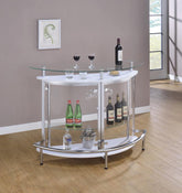 Coaster Amarillo 2-tier Bar Unit White and Chrome Model 101066